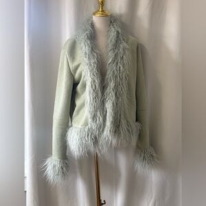 Beginning Boutique Faux Fur Light Teal Blue Fashion Jacket Bratz Doll Vibes